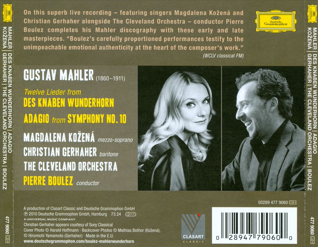 Mahler: Des Knaben Wunderhorn; Adagio from Symphony No. 10 cover art