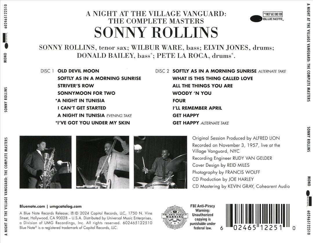 Night At The Village Vanguard: The Complete Masters [Blue Note Tone Poet Series] cover art