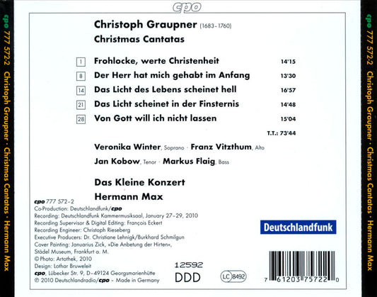 Christoph Graupner: Christmas Cantatas cover art