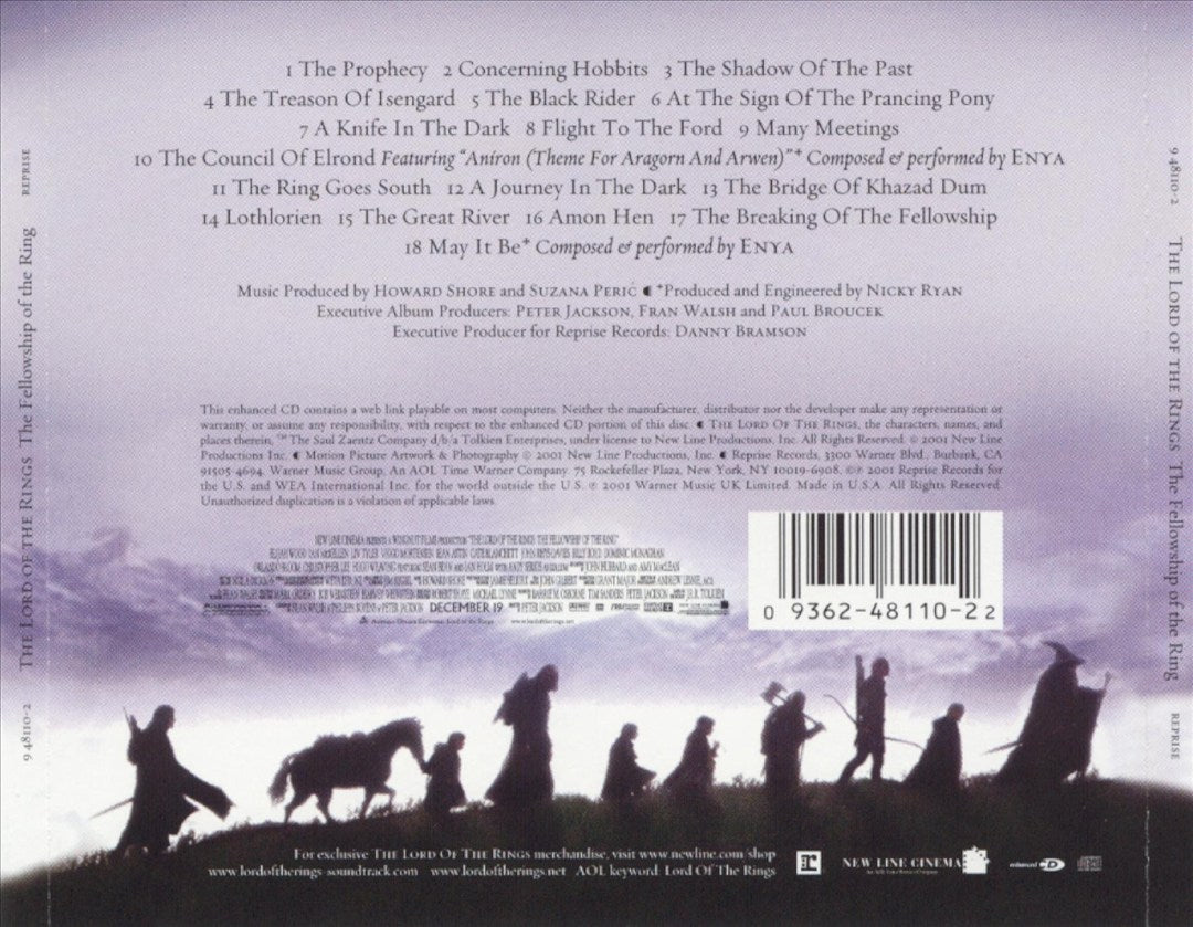 Lord of the Rings: The Fellowship of the Ring [Original Motion Picture Soundtrack] cover art