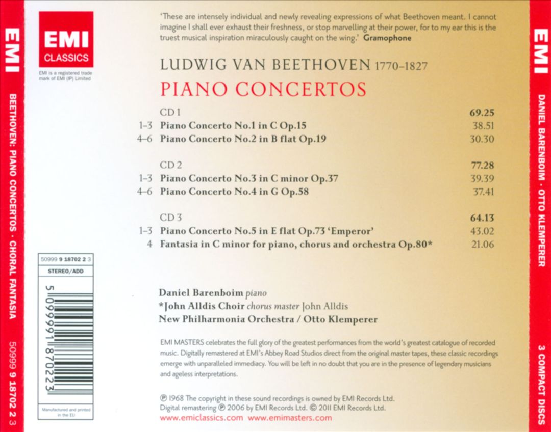 Beethoven: Complete Piano Concertos; Choral Fantasia cover art