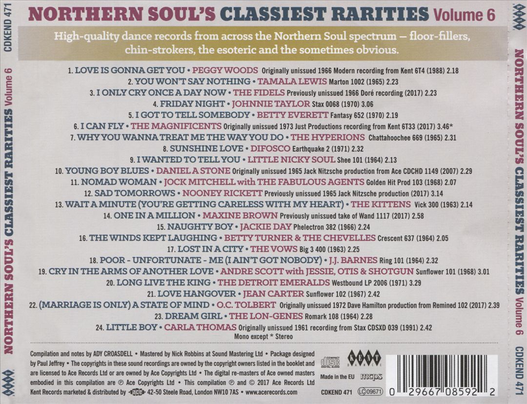 Northern Soul's Classiest Rarities, Vol. 6 cover art