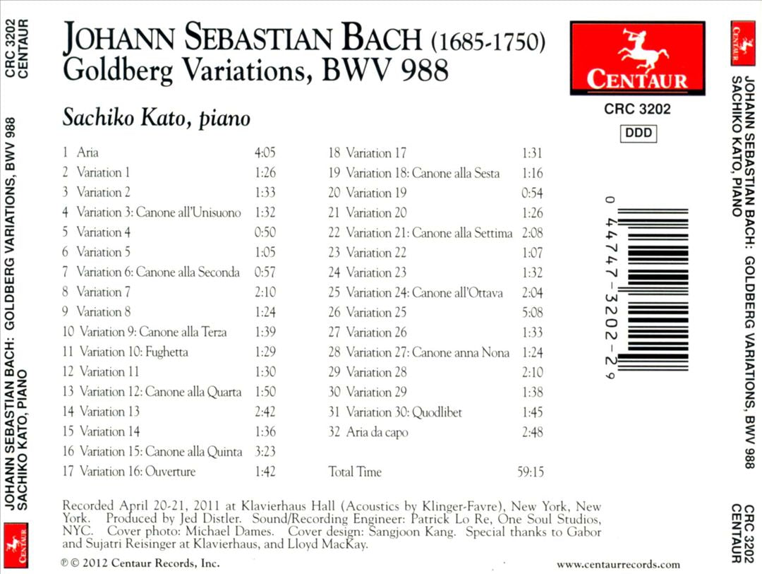 Bach: Goldberg Variations cover art