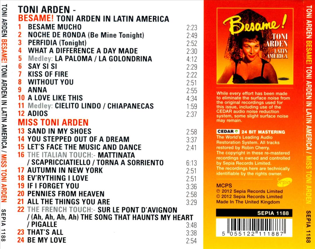 Besame! Toni Arden in Latin America cover art