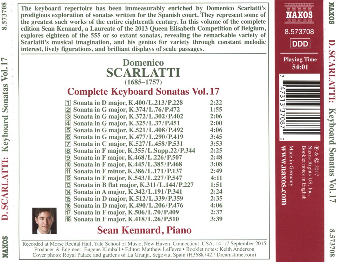 Domenico Scarlatti: Complete Keyboard Sonatas Vol. 17 cover art