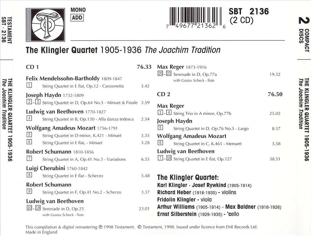 Joachim Tradition cover art