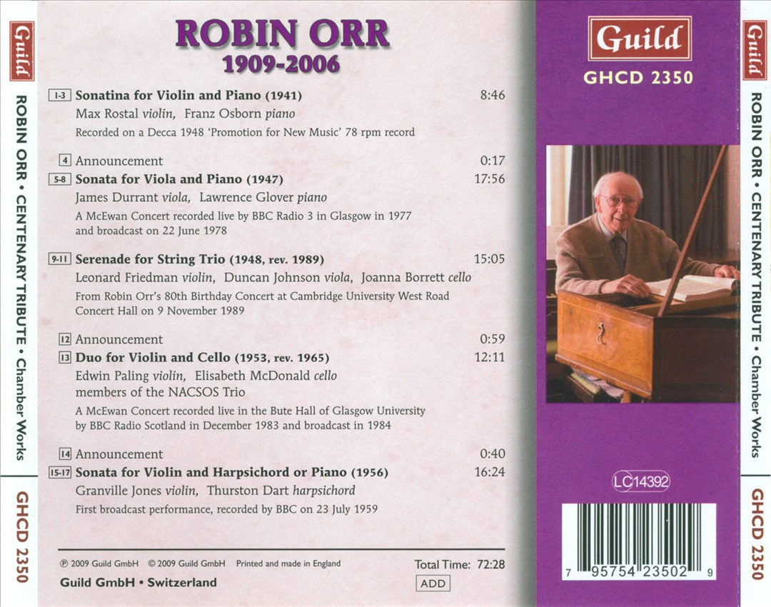Robin Orr: Centenary Tribute cover art