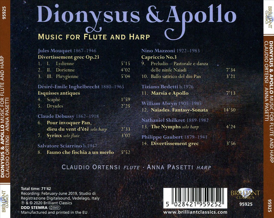 Dionysus & Apollo: Music for Flute and Harp cover art