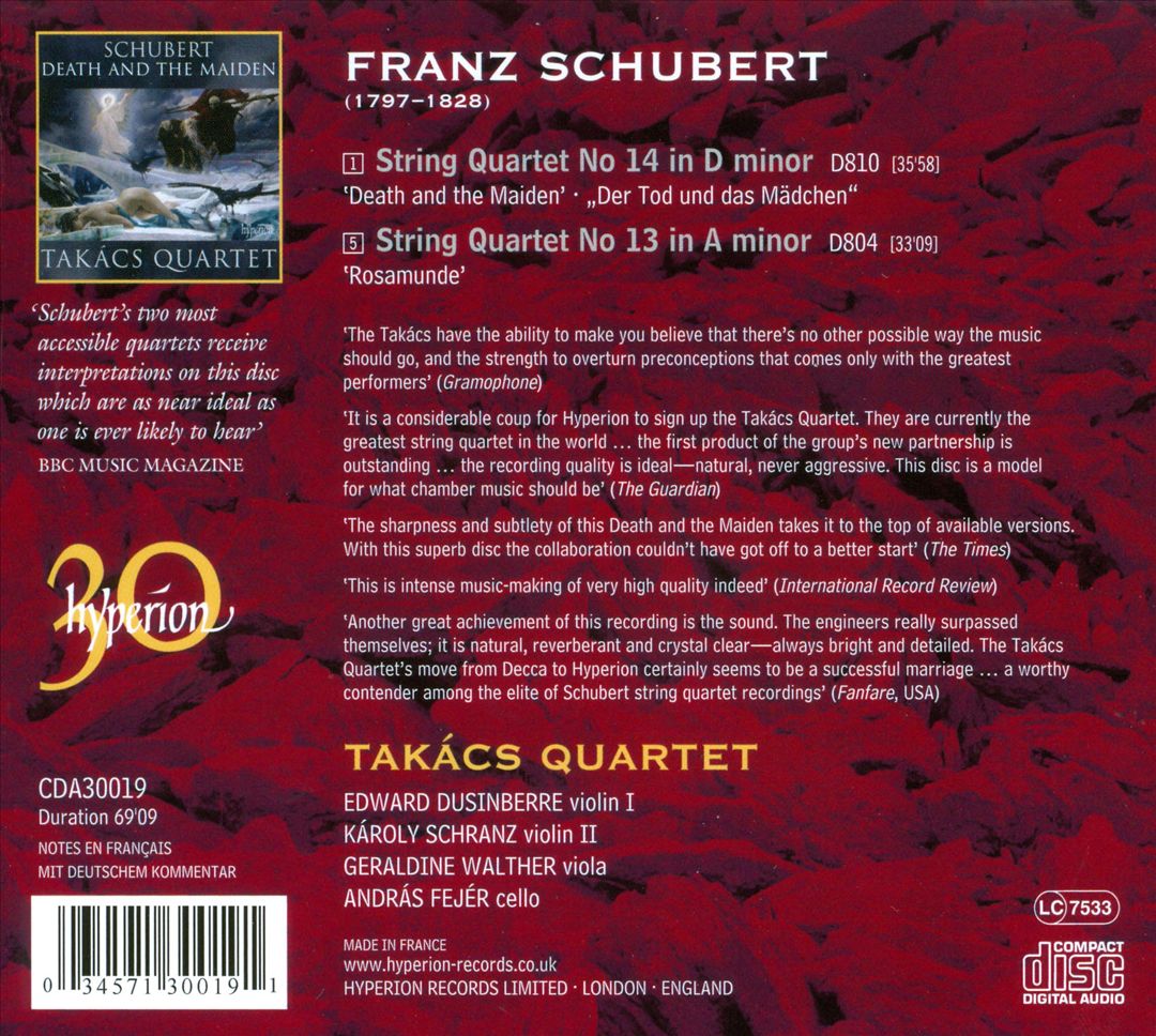 Schubert: Death and the Maiden cover art