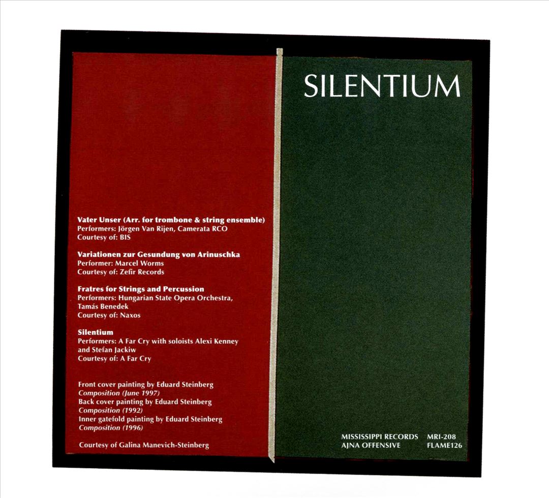 Arvo Pärt: Silentium cover art