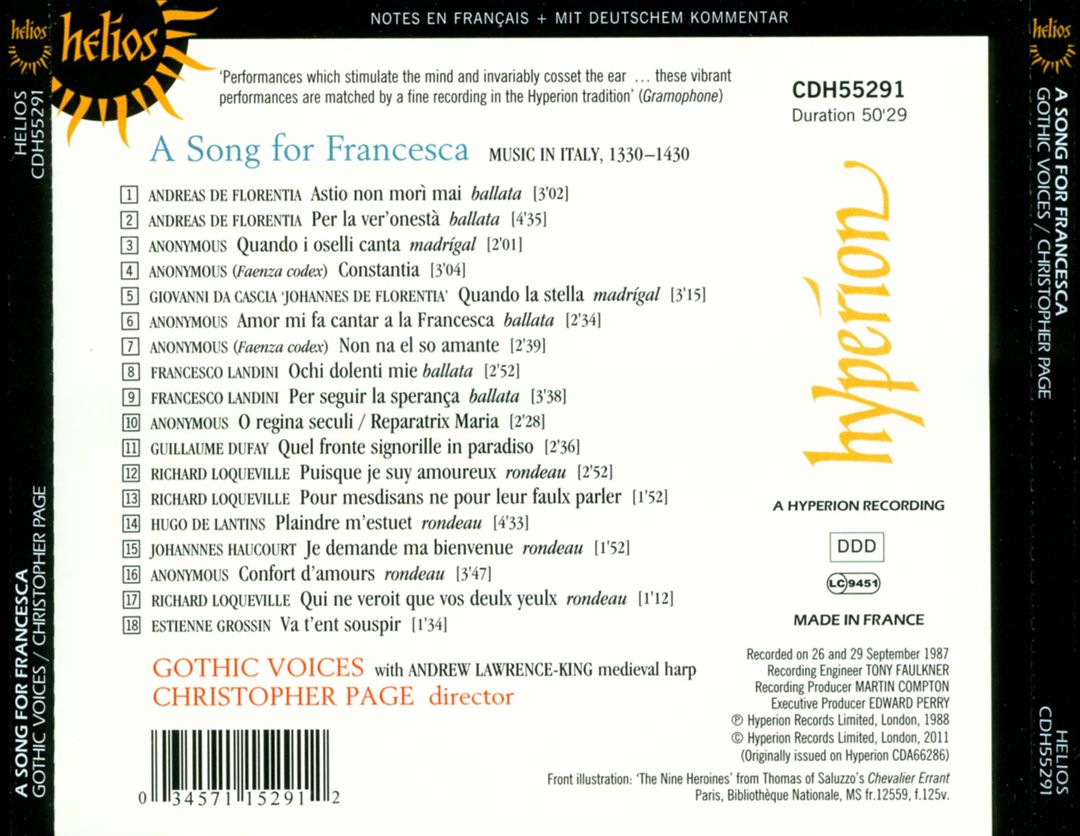 Song for Francesca cover art