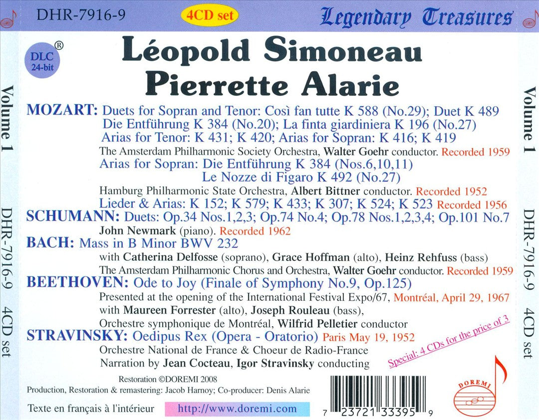 Léopold Simoneau & Pierrette Alarie, Vol. 1 cover art