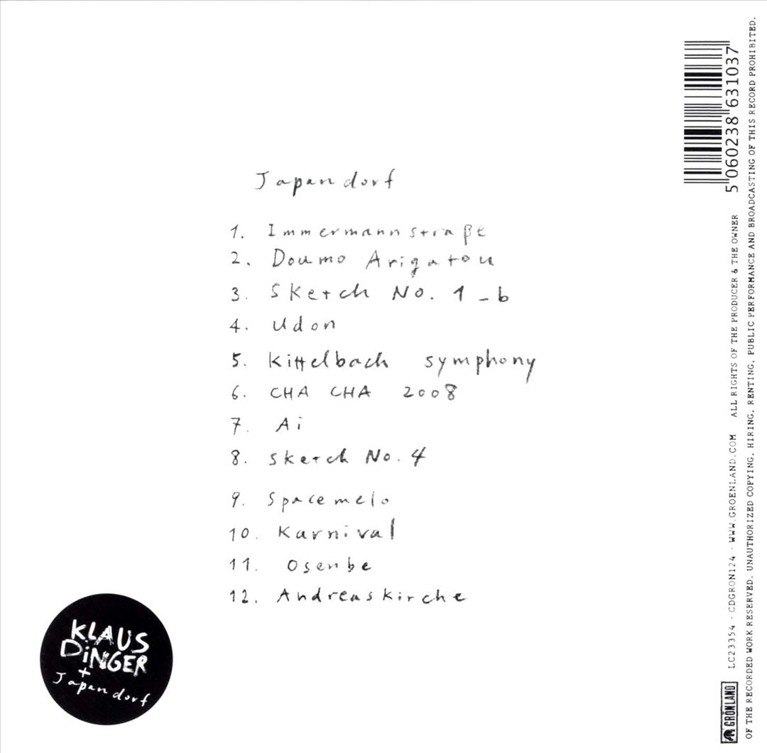 Klaus Dinger + Japandorf cover art