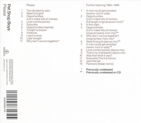 Please: Further Listening 1984-1986 cover art