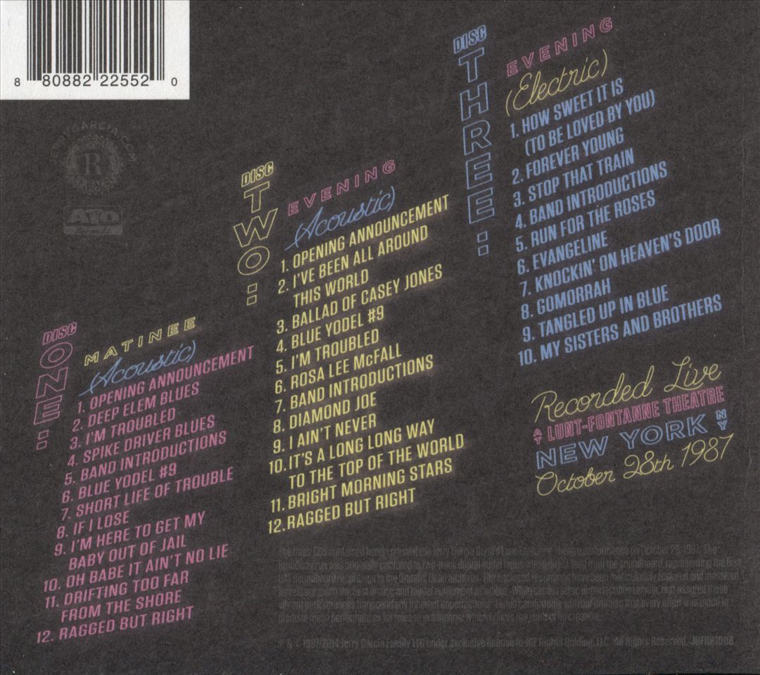 On Broadway, Act One: October 28th, 1987 cover art