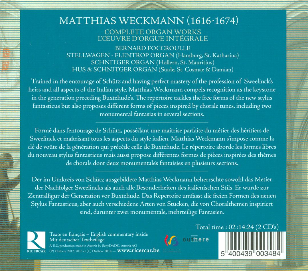 Matthias Weckman: Complete Organ Works cover art