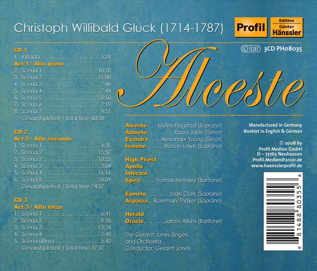 Christoph Willibald Gluck: Alceste cover art