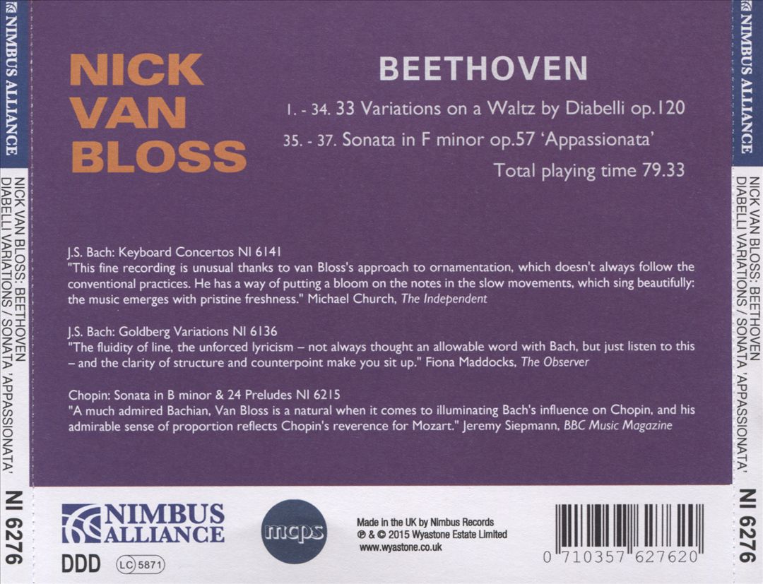 Beethoven: Diabelli Variations; Sonata "Appassionata" cover art