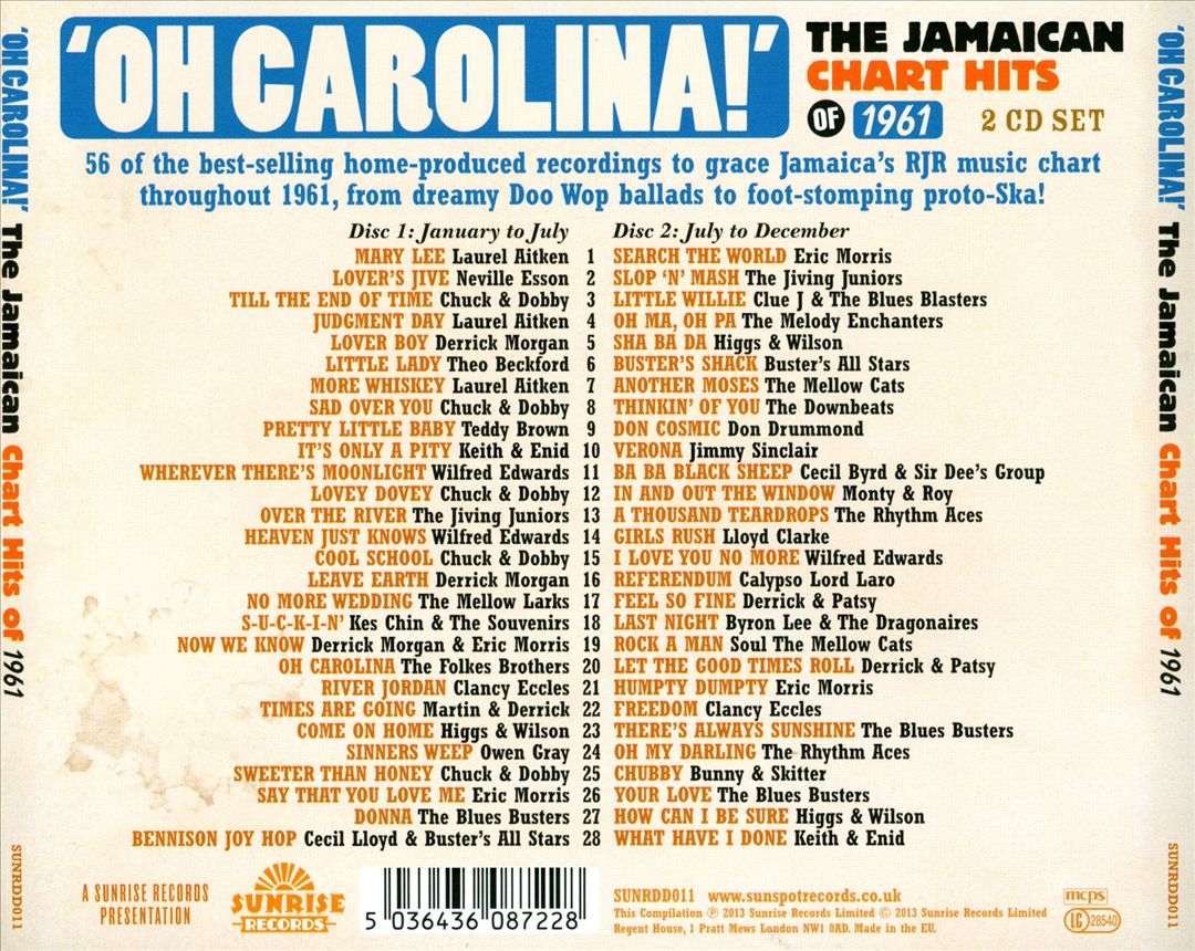 Oh Carolina! The Jamaican Chart Hits of 1961 cover art