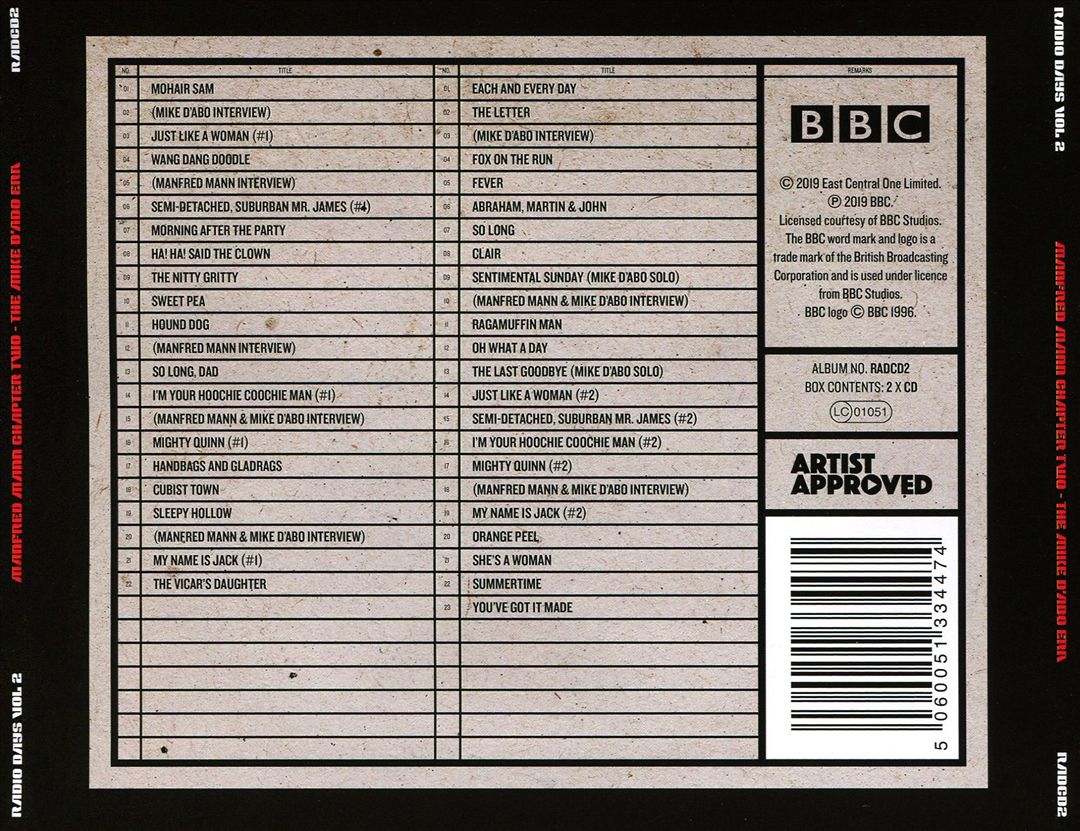 Radio Days, Vol. 2: The Mike D'Abo Era, Live at the BBC 66-69 cover art