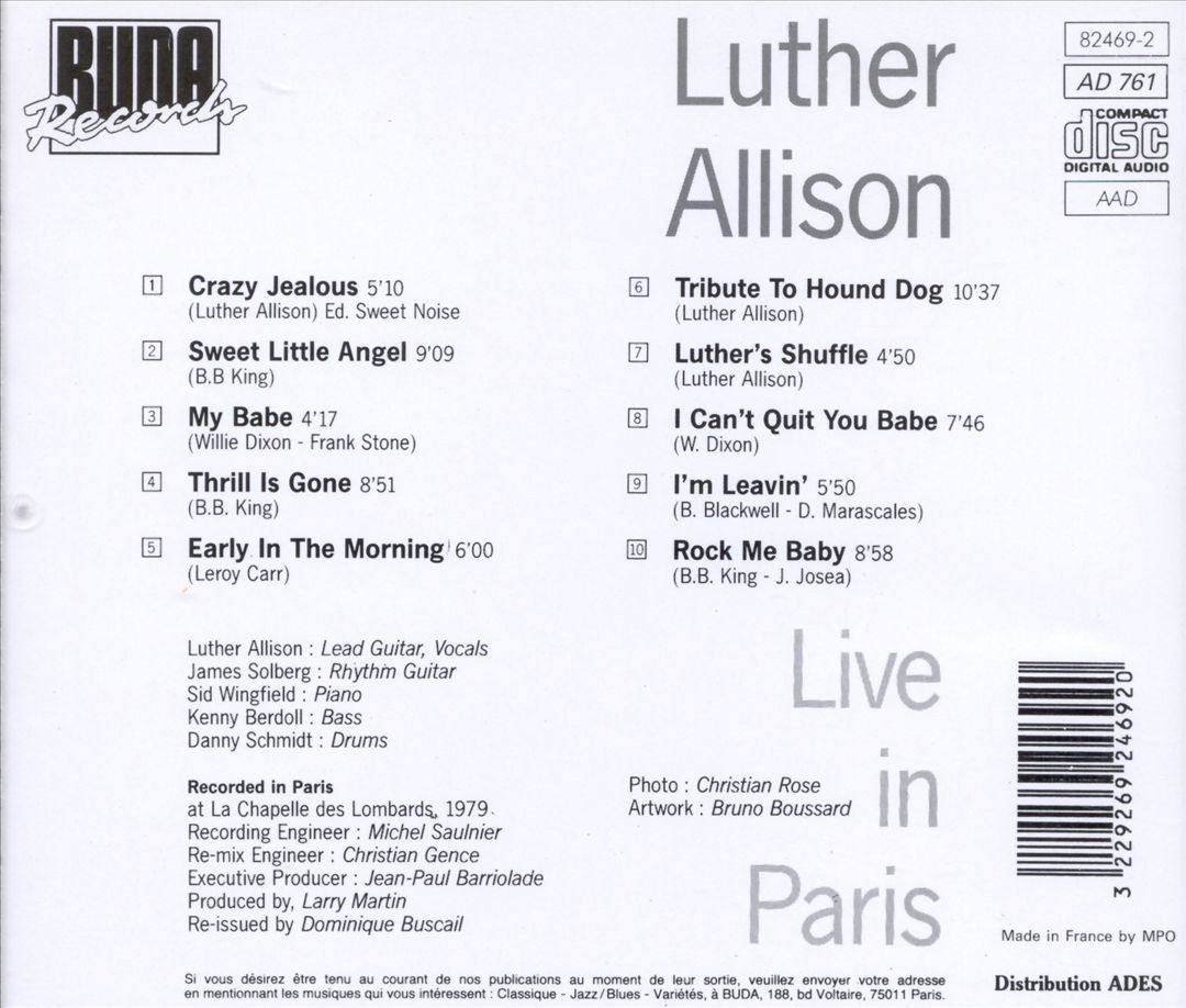 Live in Paris [Buda] cover art
