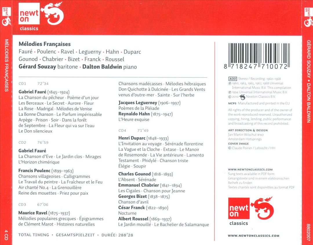 Mélodies Françaises [4CDs] cover art