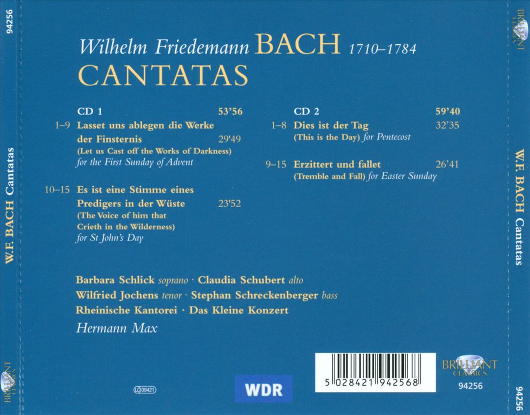 Wilhelm Friedemann Bach: Cantatas cover art
