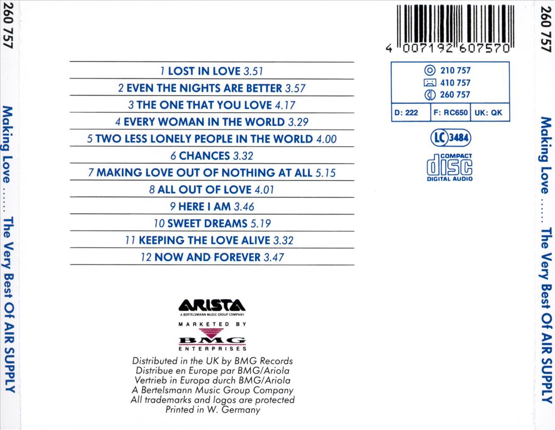 Making Love... The Very Best of Air Supply cover art