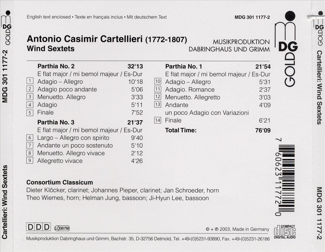 Antonio Casimir Cartellieri: Wind Sextets cover art