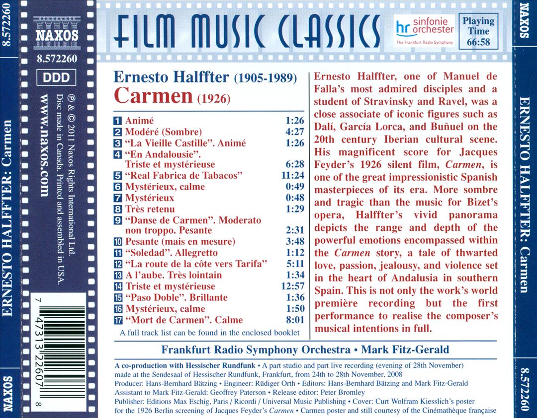 Ernesto Halffter: Carmen cover art