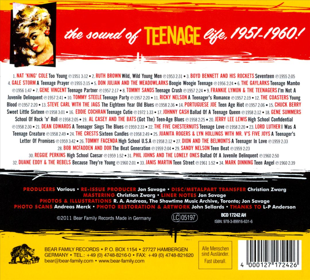 Teenage: Teenagers & Youth in Music 1951-1960 cover art