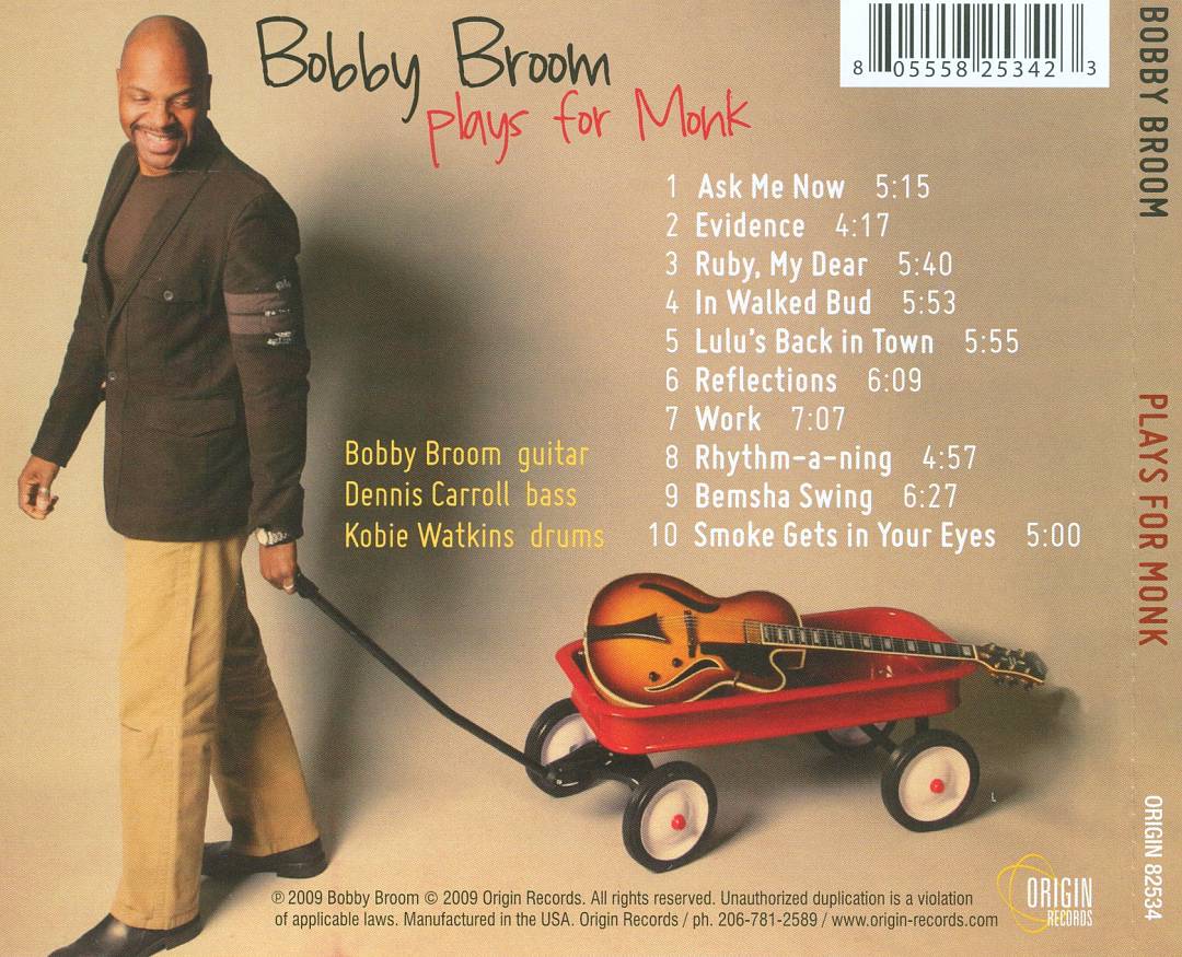 Bobby Broom Plays for Monk cover art