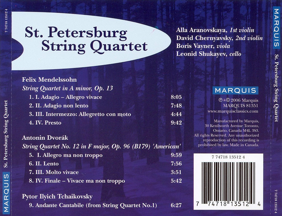 Dvorák: "American" Quartet, Op. 96: Mendelsohn: Quartet No. 2, Op. 13 cover art