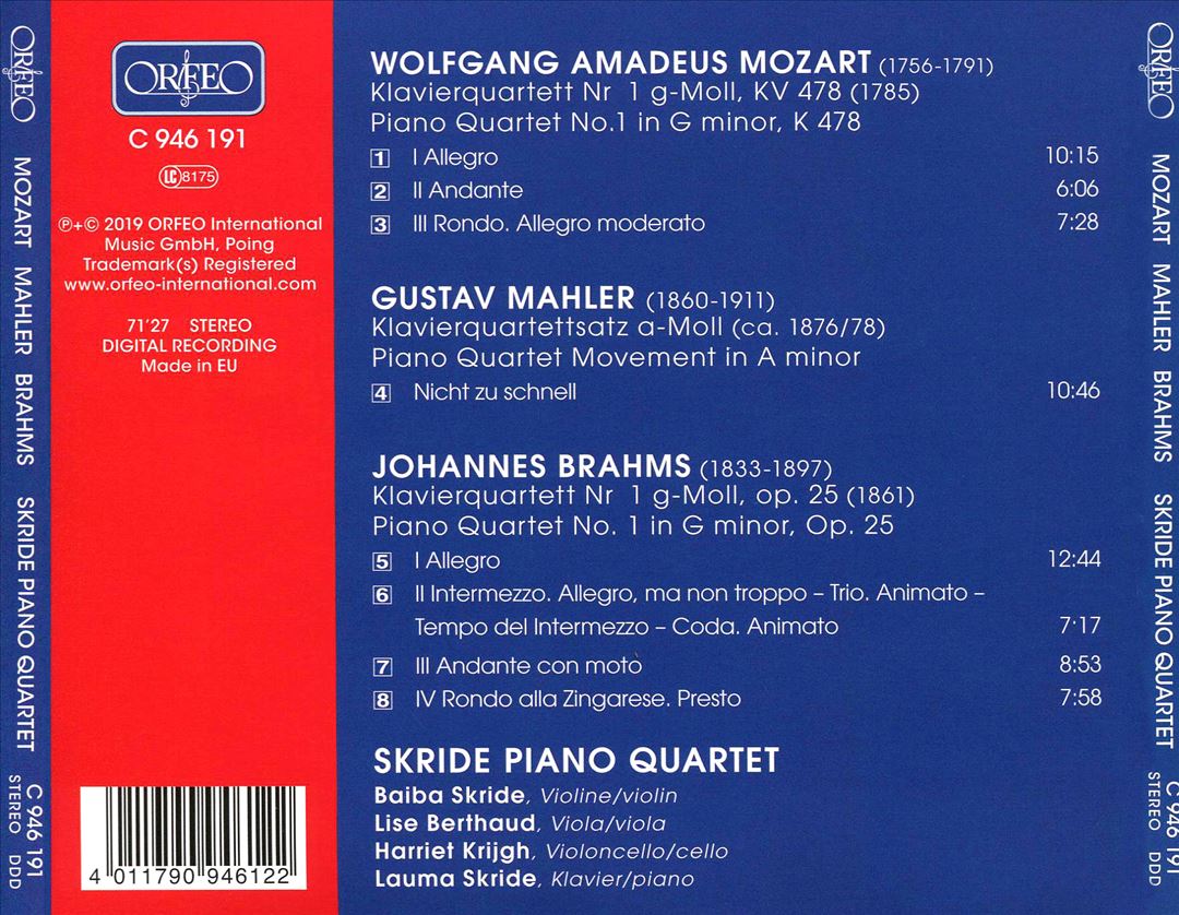 Mozart, Brahms, Mahler cover art
