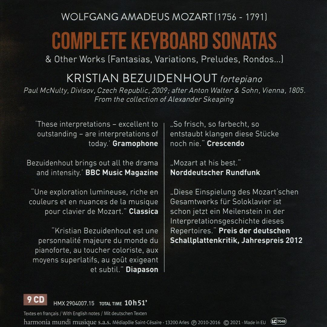 Mozart: Complete Keyboard Sonatas cover art
