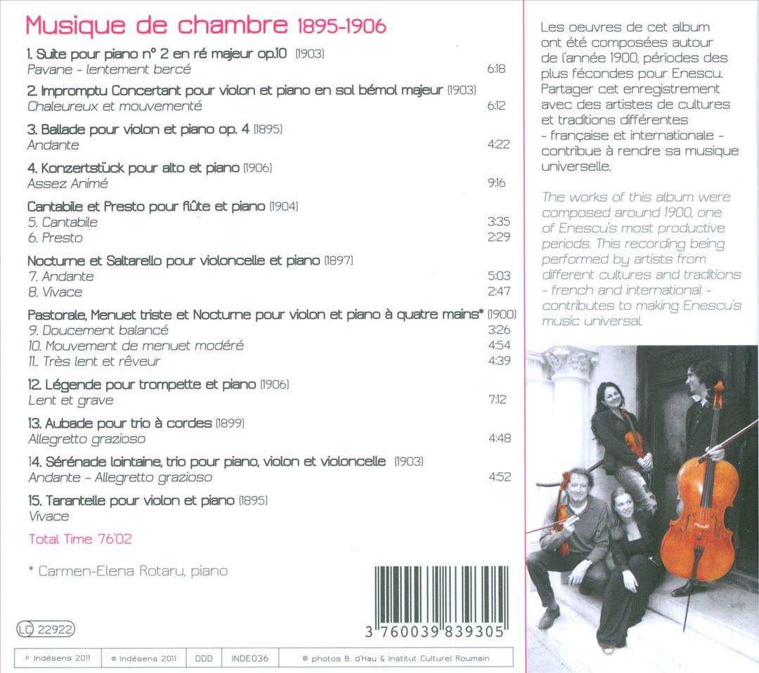 George Enescu: Chamber Music, 1895-1906 cover art