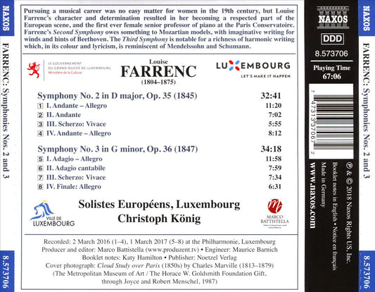Louise Farrenc: Symphonies Nos. 2 and 3 cover art