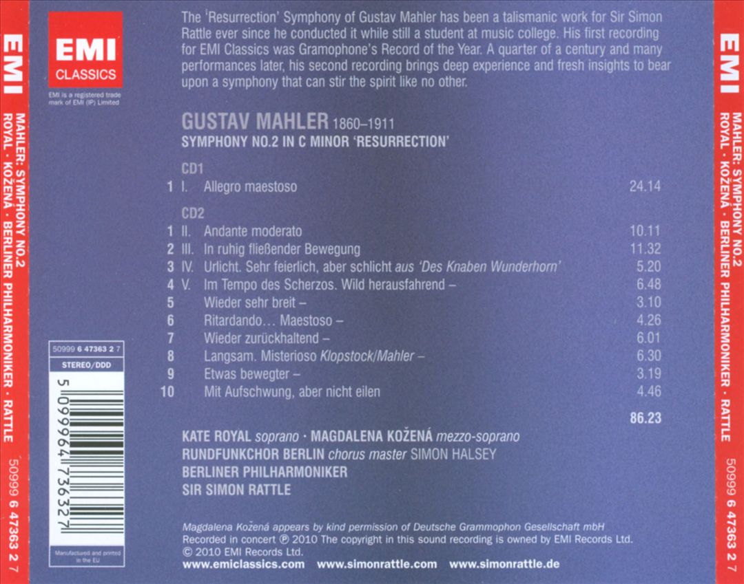 Mahler: Symphony No. 2 "Resurrection" cover art