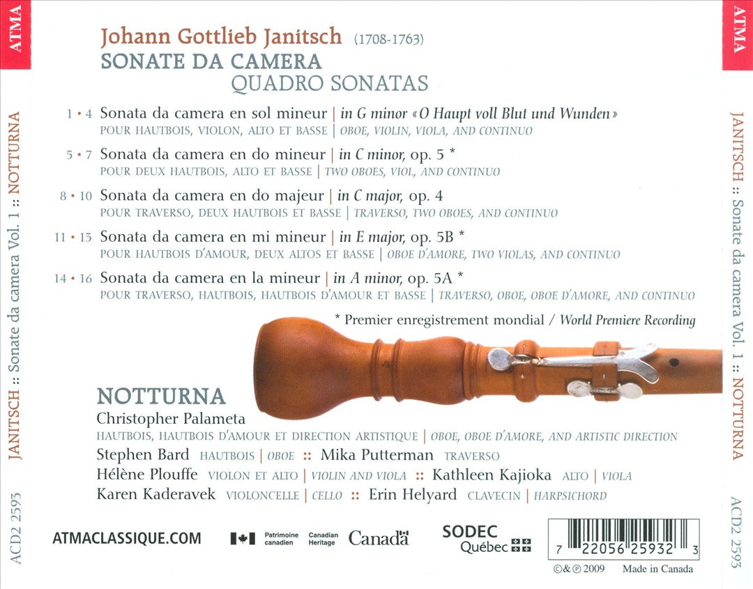 Johann Gottlieb Janitsch: Sonate da camera, Vol. 1 cover art
