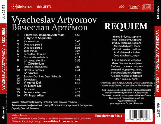 Vyacheslav Artyomov: Requiem "To the Martyrs of Long-suffering Russia" cover art