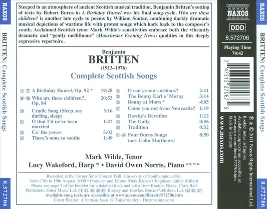 Britten: Complete Scottish Songs cover art