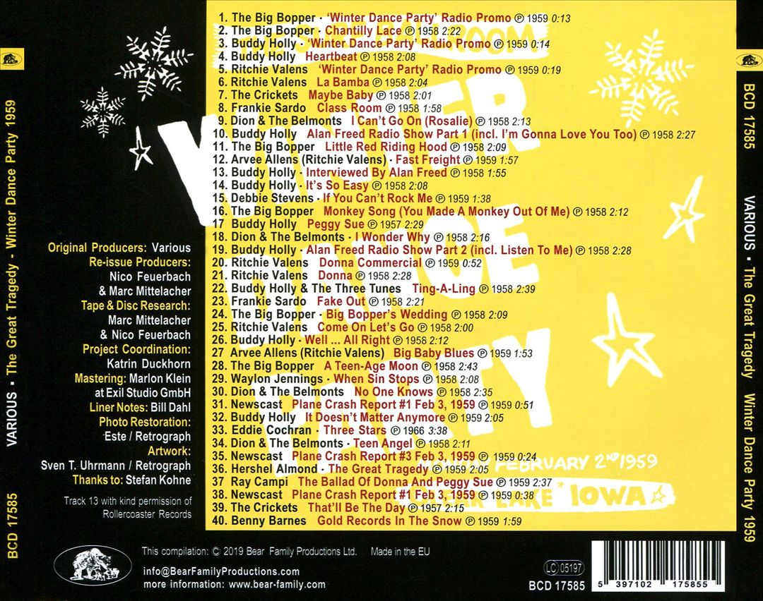 Great Tragedy: Winter Dance Party 1959 cover art