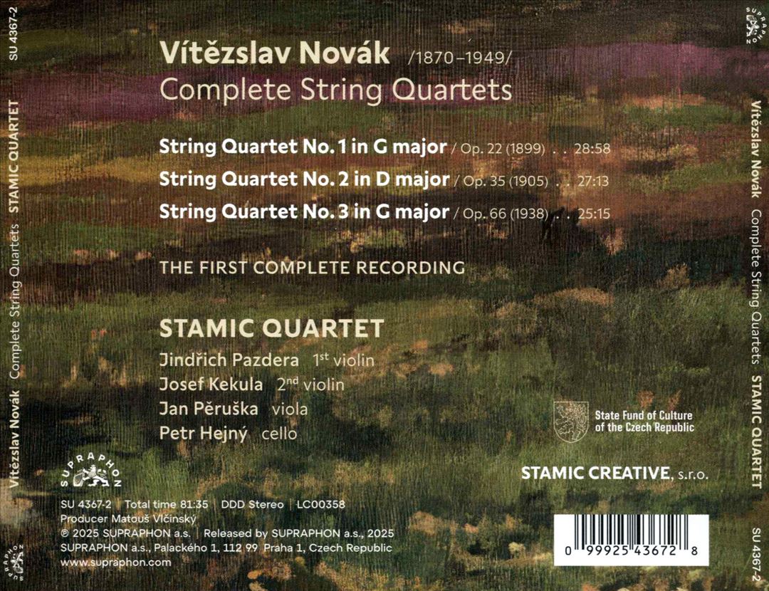 Vítezslav Novák: Complete String Quartets cover art