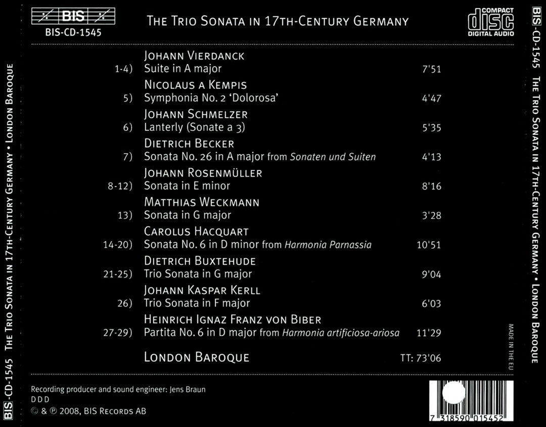 Trio Sonata in 17th-Century Germany cover art