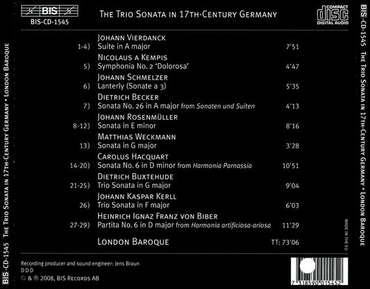 Trio Sonata in 17th-Century Germany cover art