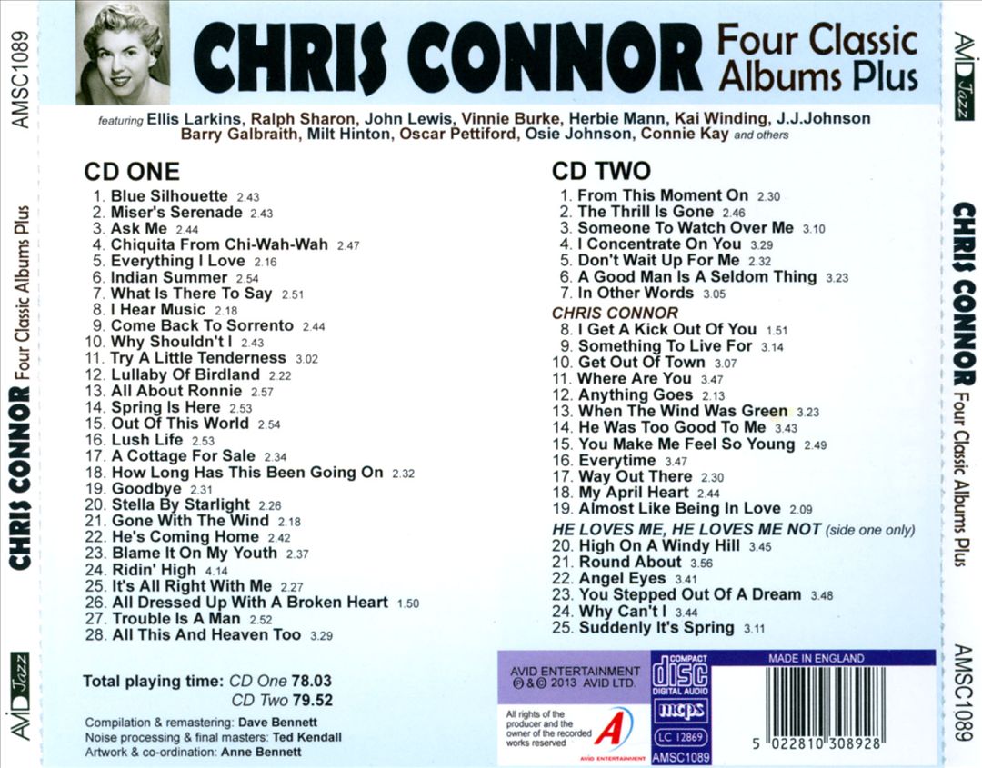Four Classic Albums Plus: Sings Lullabys of Birdland/Chris/This Is Chris/Chris Connor cover art