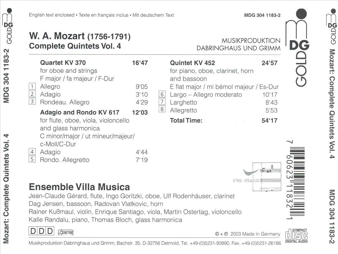 Mozart: Complete Quintets, Vol. 4 cover art