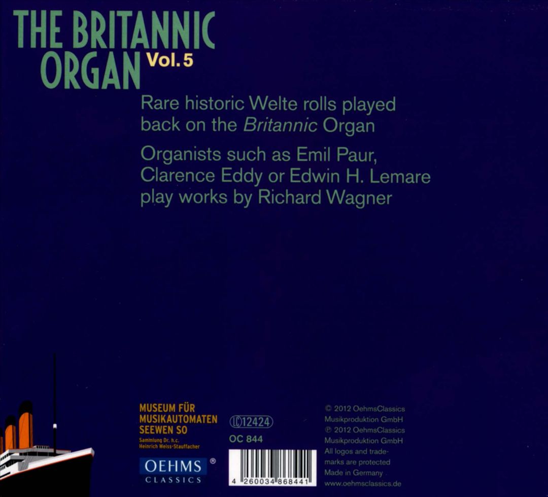 Britannic Organ, Vol. 5: Richard Wagner on Welte cover art
