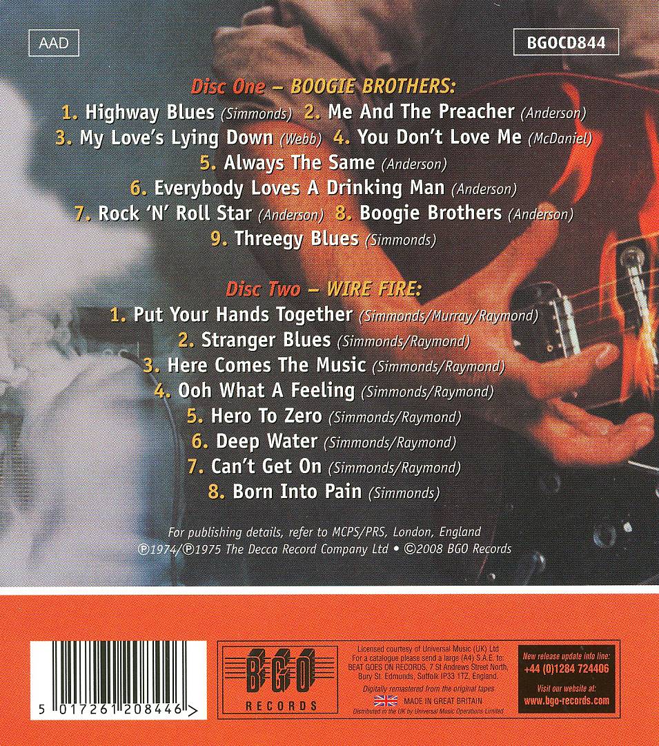 Boogie Brothers/Wire Fire cover art