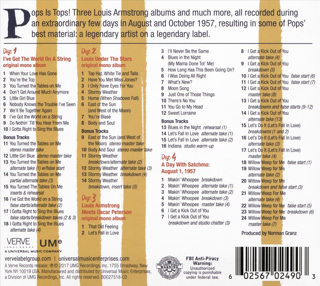 Pops Is Tops: The Verve Studio Albums cover art